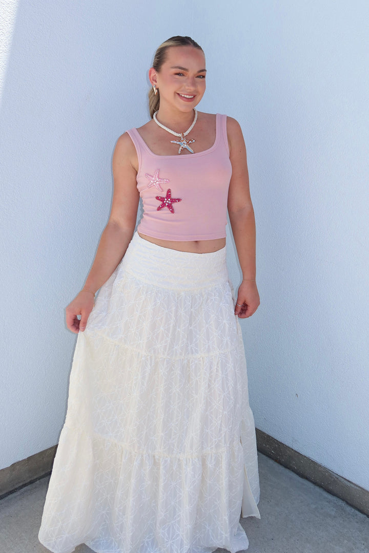 The Genesis Starfish Beaded Ribbed Tank