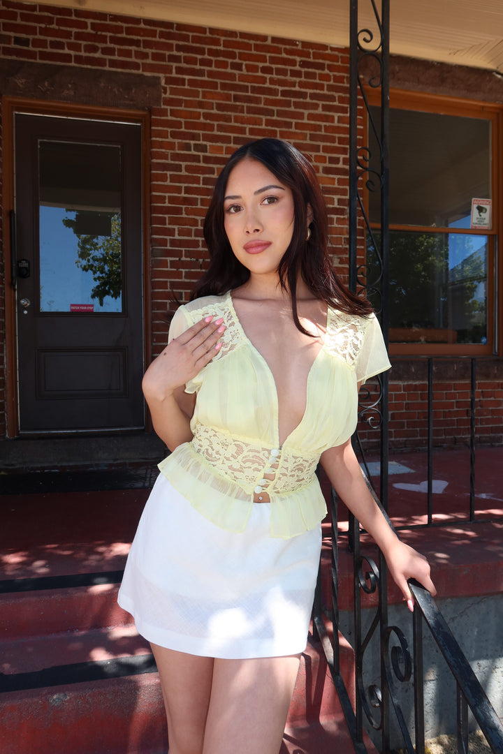 The Darling Lace Top - Yellow