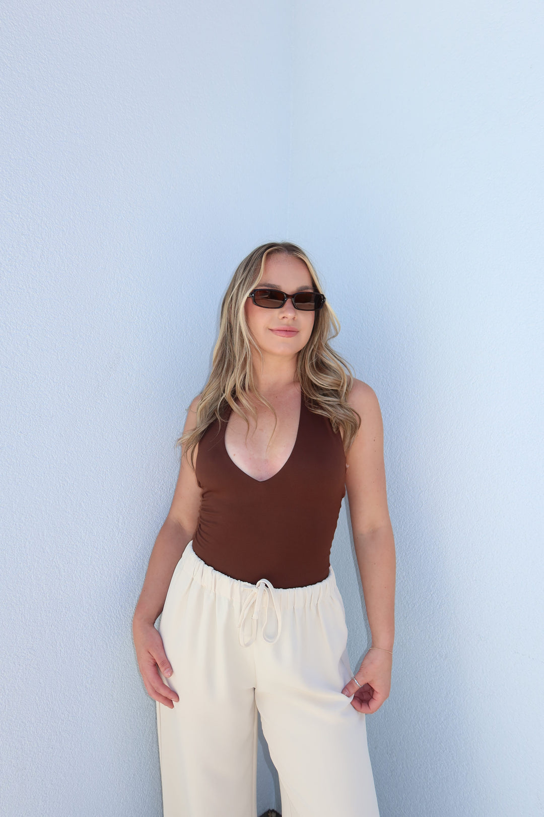 The Siren Halter Bodysuit - Brown