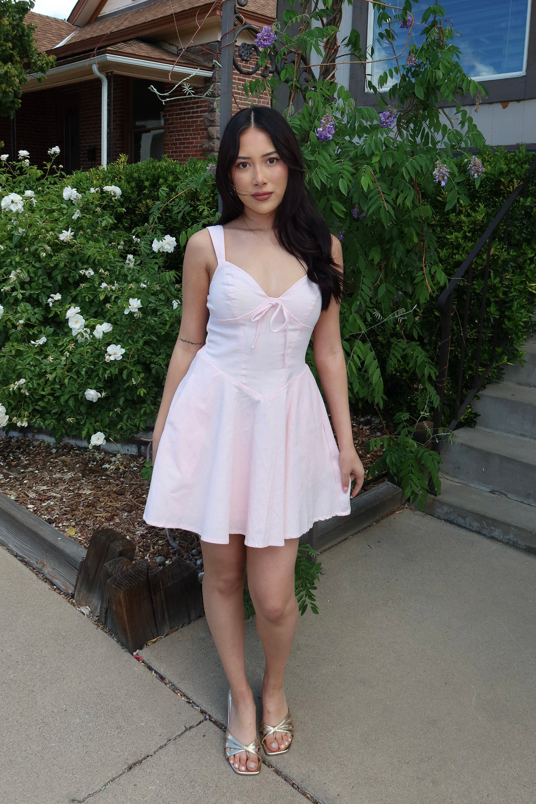 Blush Fit & Flare Sweetheart Mini Dress