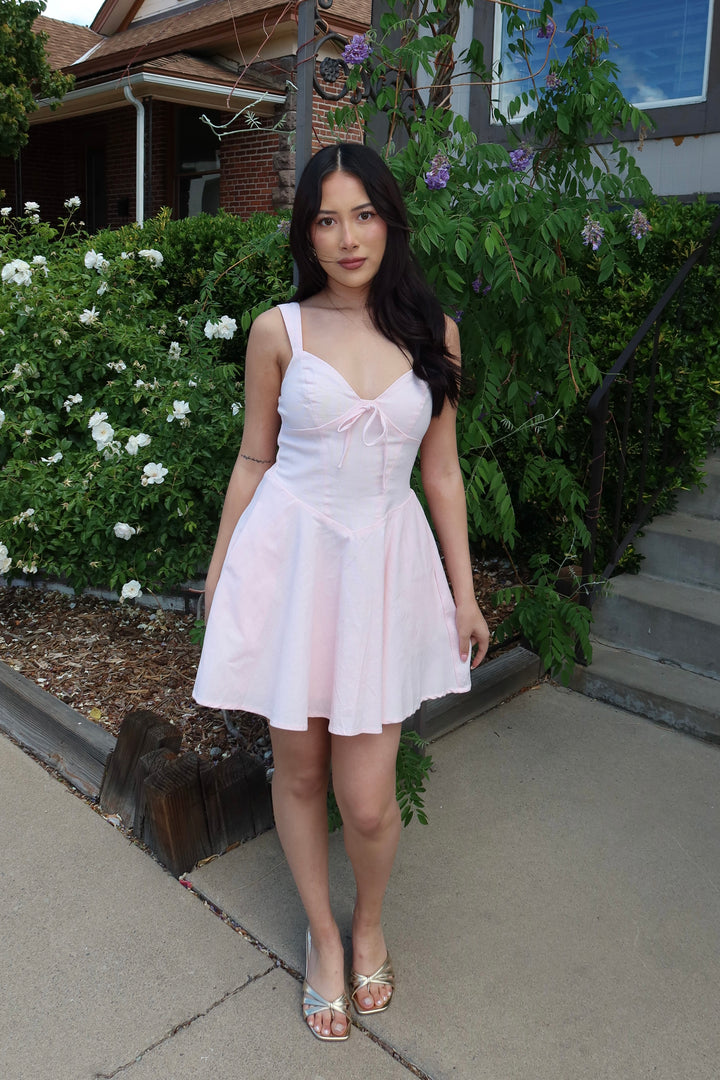Blush Fit & Flare Sweetheart Mini Dress