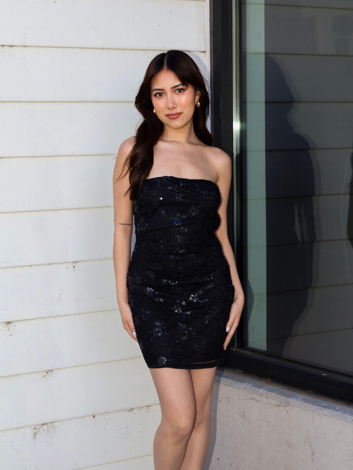 VALENTINA EMBELLISHED MINI DRESS