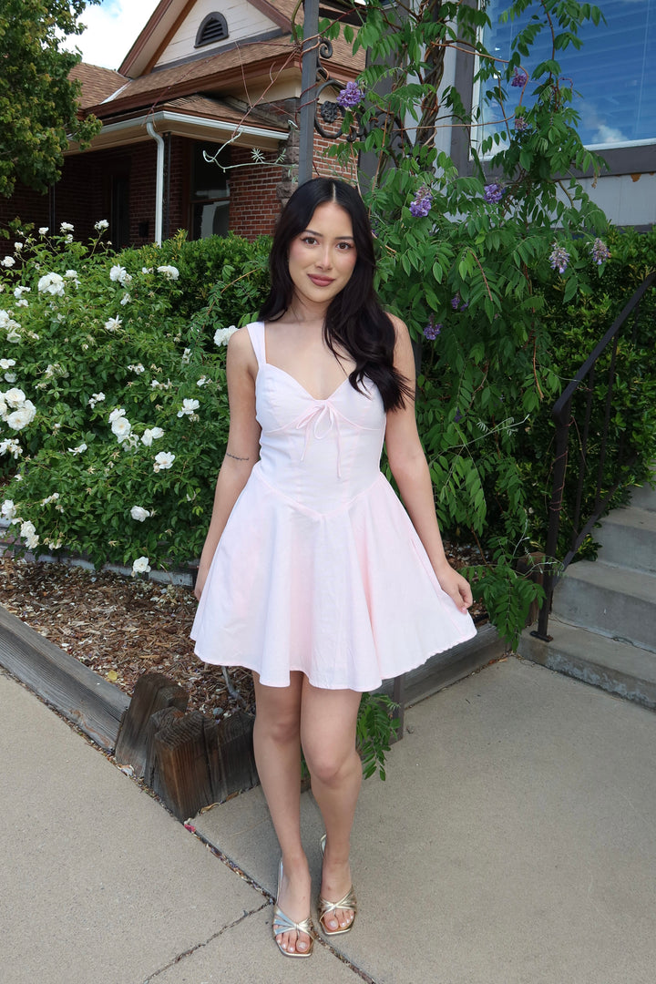 Blush Fit & Flare Sweetheart Mini Dress