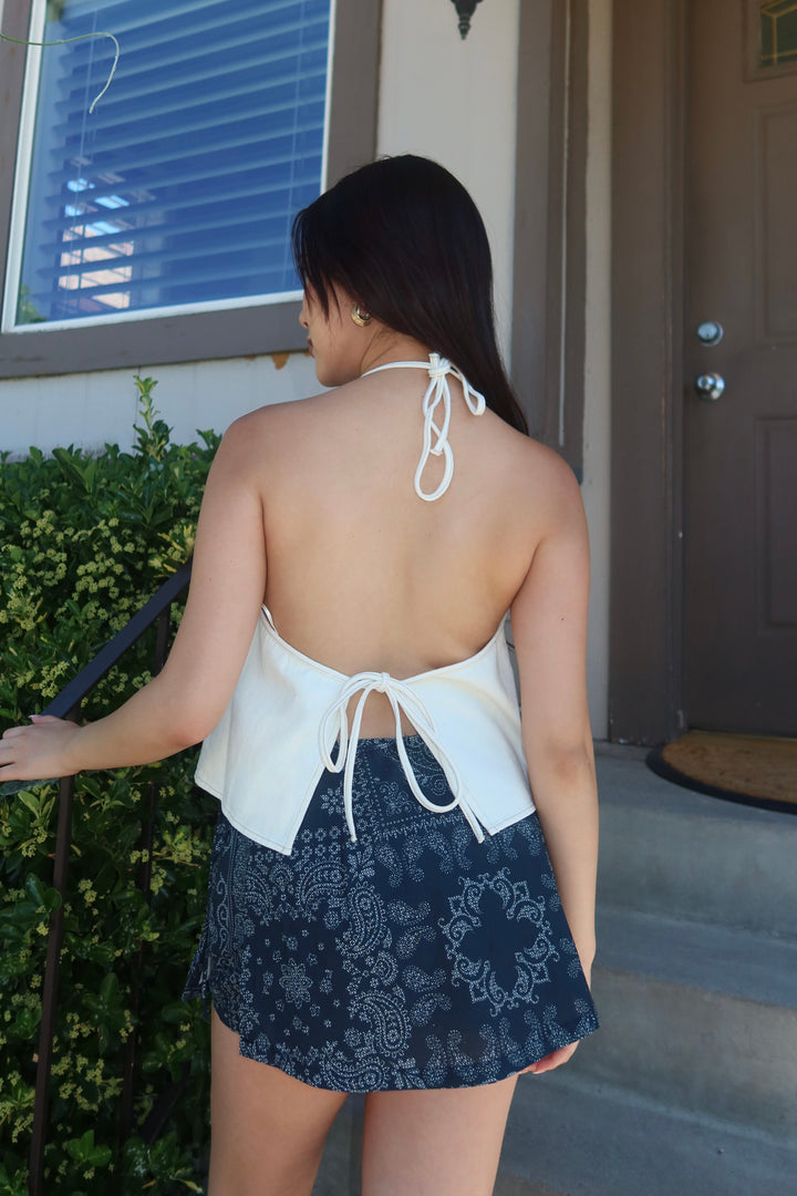 The Soleil Cotton Halter Crop Top