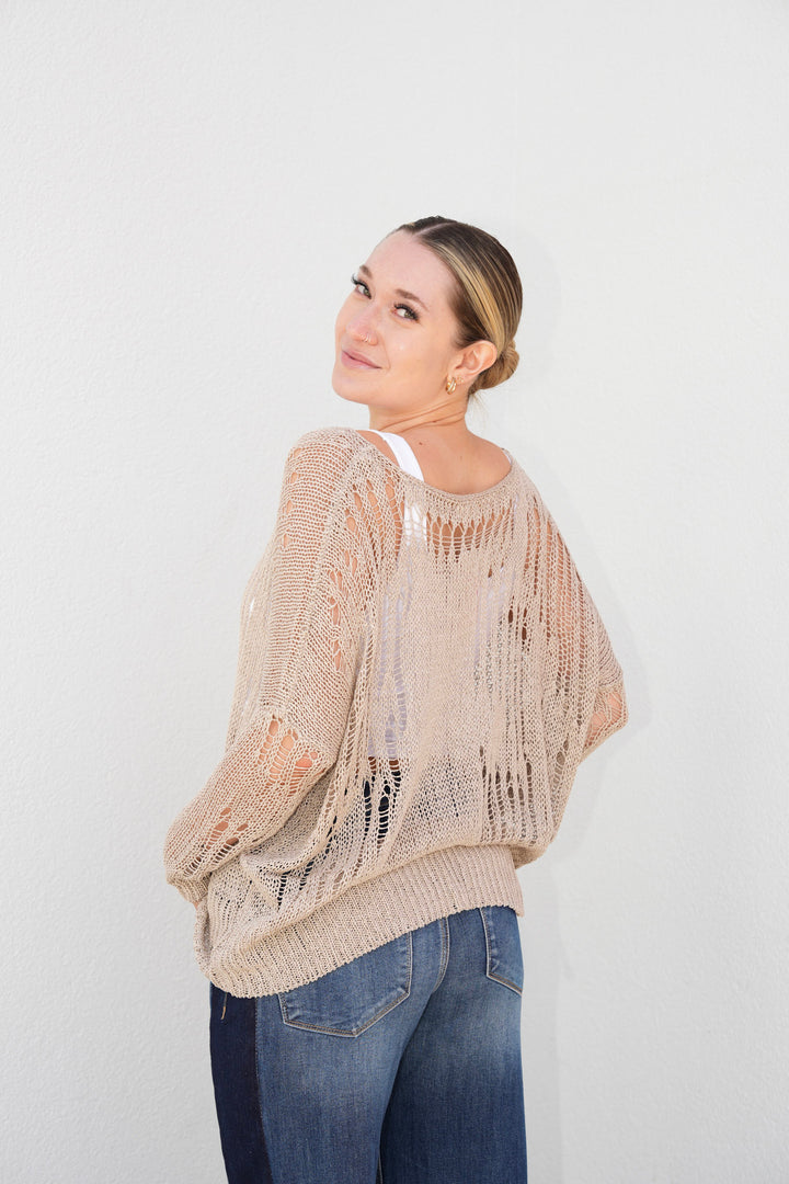 COASTAL OPEN-KNIT SWEATER