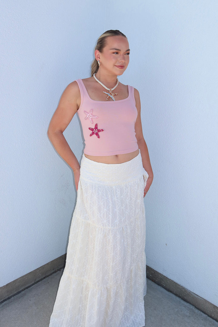 The Genesis Starfish Beaded Ribbed Tank