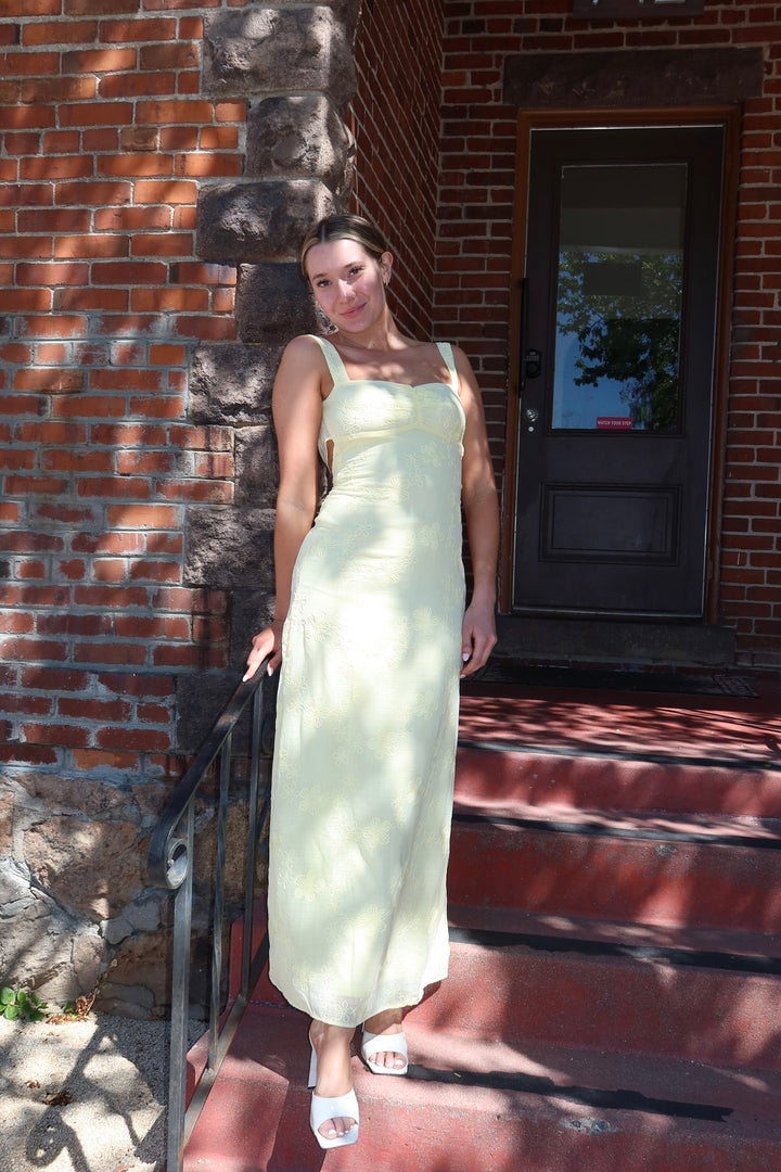 SUNSHINE EMBROIDERED MAXI DRESS