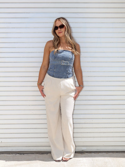 BUCKLE UP DENIM TOP