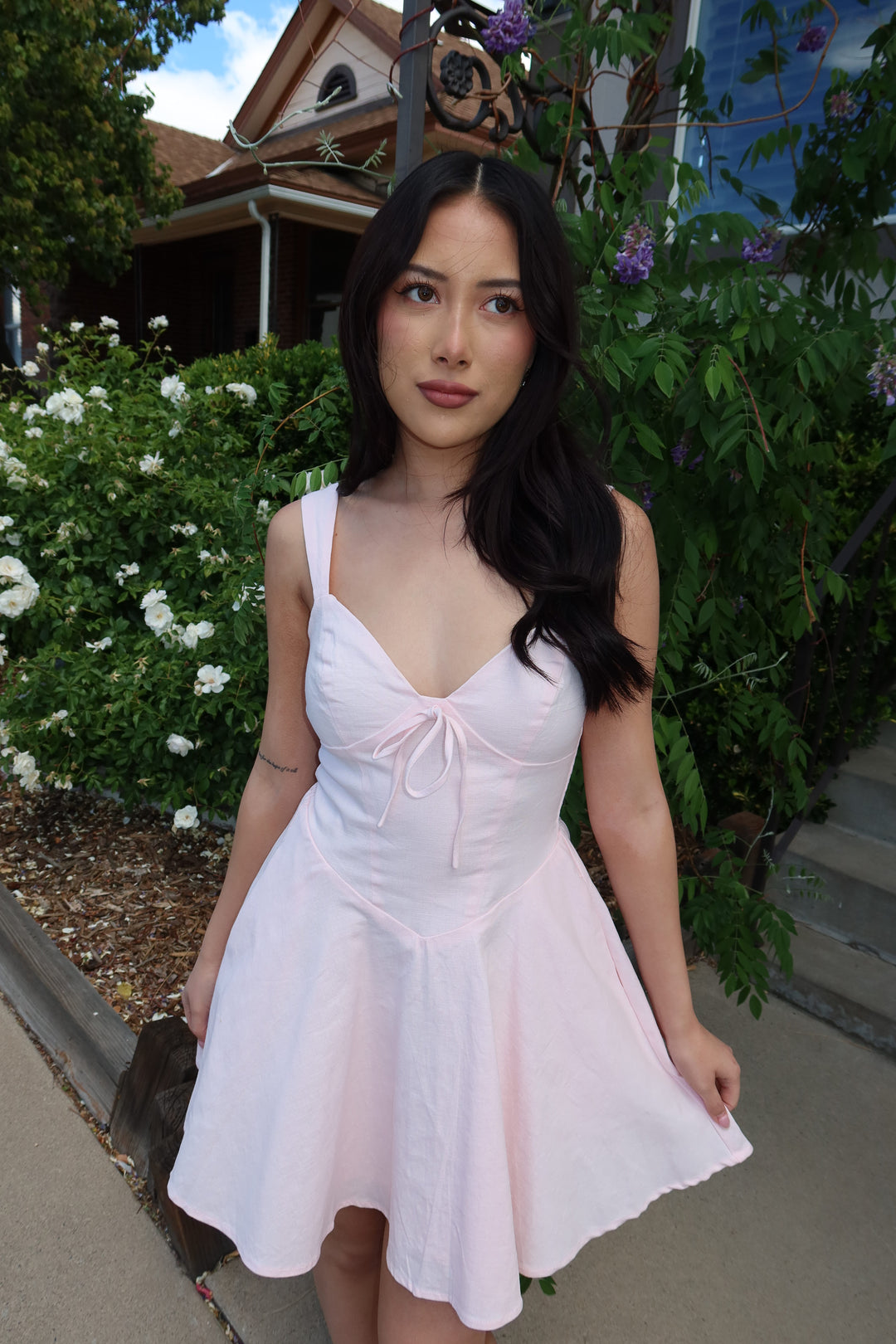 Blush Fit & Flare Sweetheart Mini Dress