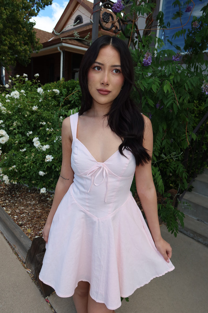 Blush Fit & Flare Sweetheart Mini Dress
