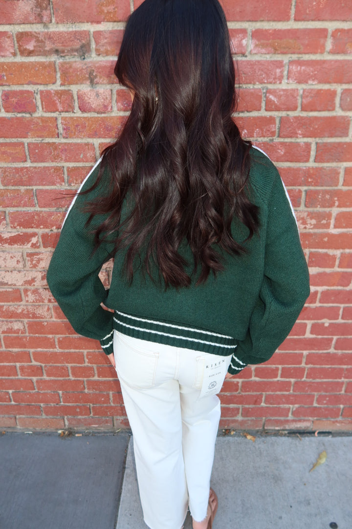 Westwind Contrast Stripe Zip-Up Sweater