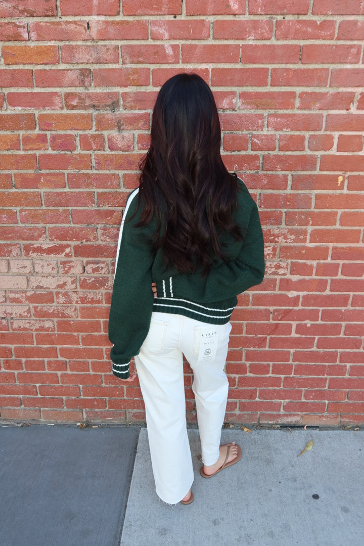 Westwind Contrast Stripe Zip-Up Sweater