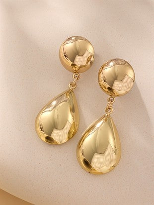 PUFFY DOME TEARDROP EARRINGS