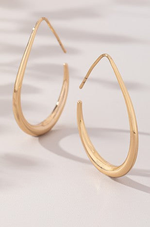 SLEEK TEARDROP HOOP EARRING