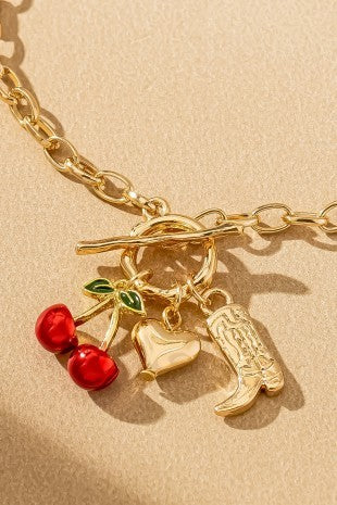 WESTERN CHERRY CHARM NECKLACE