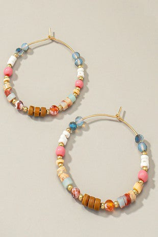 COLORFUL BEADED HOOPS