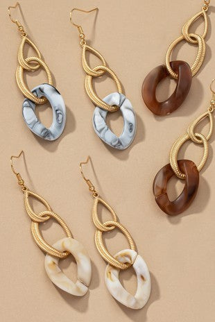 ACETATE CHAIN LINK EARRINGS