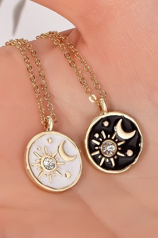 MOON AND STAR PENDANT NECKLACE