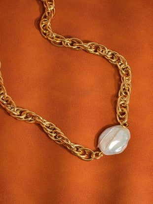 18K NON-TARNISH PEARL CHAIN NECKLACE