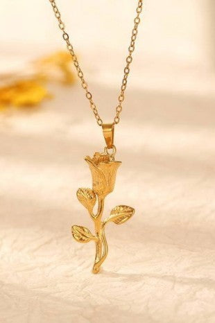 18K NON-TARNISH ROSE NECKLACE