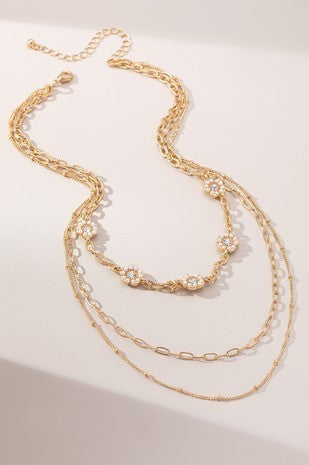 LAYERED PEARL STATION NECKLACE