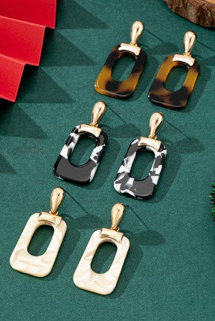 CUTOUT ACETATE DROP EARRINGS