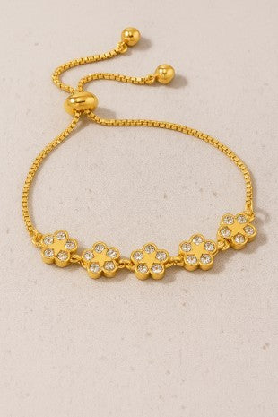 FLOWER CHARM CHAIN BRACELET