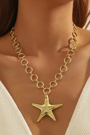 PUFFY STAR CHUNKY CHAIN NECKLACE