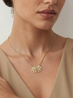 DECO FAN BAR PENDANT NECKLACE