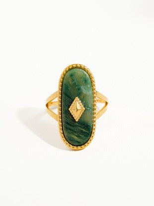 Empress Green Stone Gold Cocktail Ring