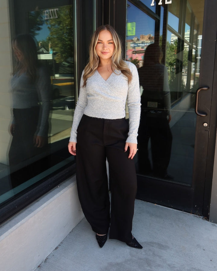 Eleanor Tailored Wide Leg Trousers - Black