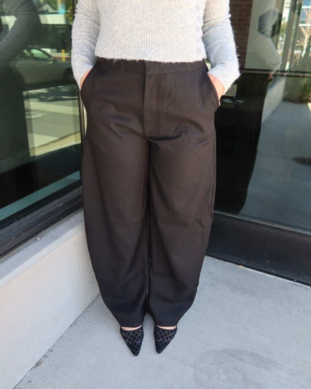 Eleanor Tailored Wide Leg Trousers - Black
