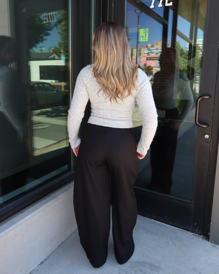 Eleanor Tailored Wide Leg Trousers - Black