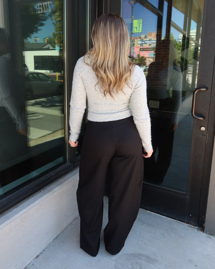 Eleanor Tailored Wide Leg Trousers - Black
