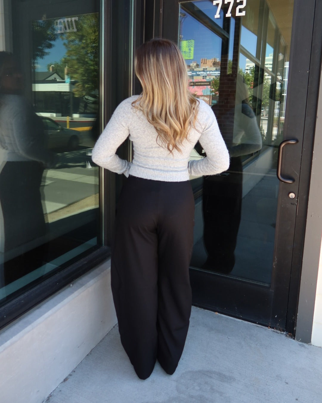 Eleanor Tailored Wide Leg Trousers - Black