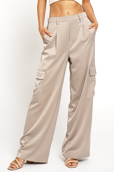 BETTER TIMES SATIN CARGO PANTS