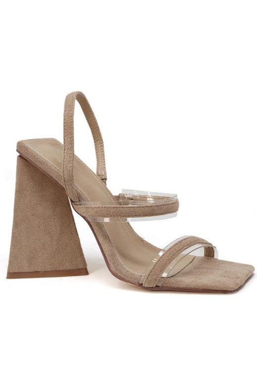 STRAPPY FLARE HEELED SANDAL