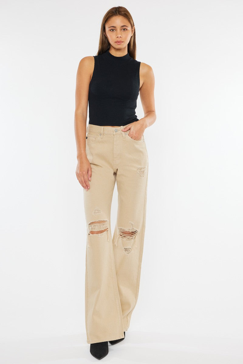 KANCAN TAUPE FLARE JEANS