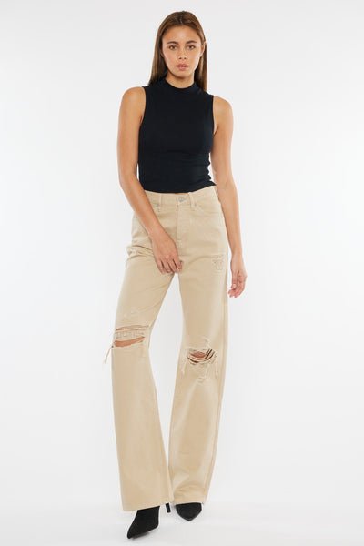 KANCAN TAUPE FLARE JEANS
