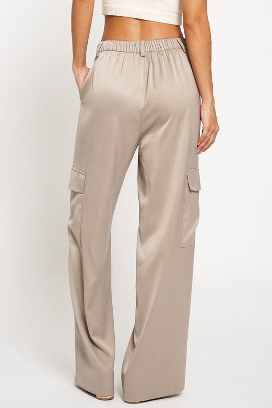 BETTER TIMES SATIN CARGO PANTS