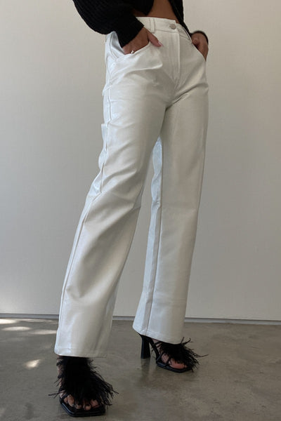 POLLY PATENT FAUX LEATHER PANTS