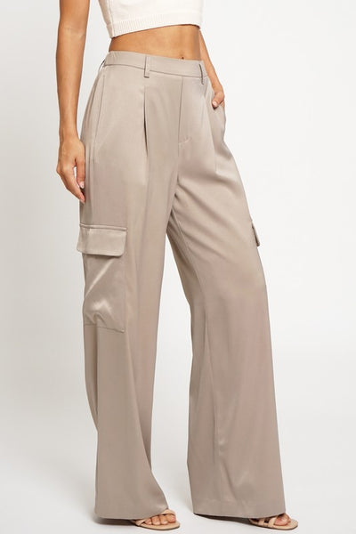 BETTER TIMES SATIN CARGO PANTS